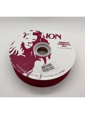 NEW Lion Offray Satin Craft Ribbon 249 Burgundy Ribbed 100 Yards 1 5/16" Vintage